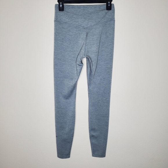 Nike Training Dri-Fit Gray High Rise Swoosh Logo Essentials Tight Leggings - Picture 6 of 11